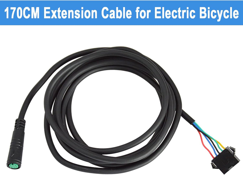 5 Pin Electric Bicycle Extension Cable 170Cm Waterproof Adapter Cable for Display to SM Ebike Accessories