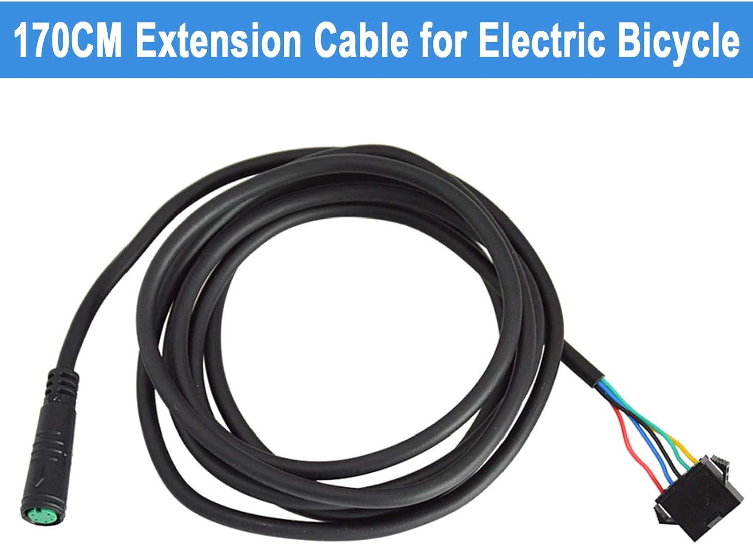 5 Pin Electric Bicycle Extension Cable 170Cm Waterproof Adapter Cable for Display to SM Ebike Accessories