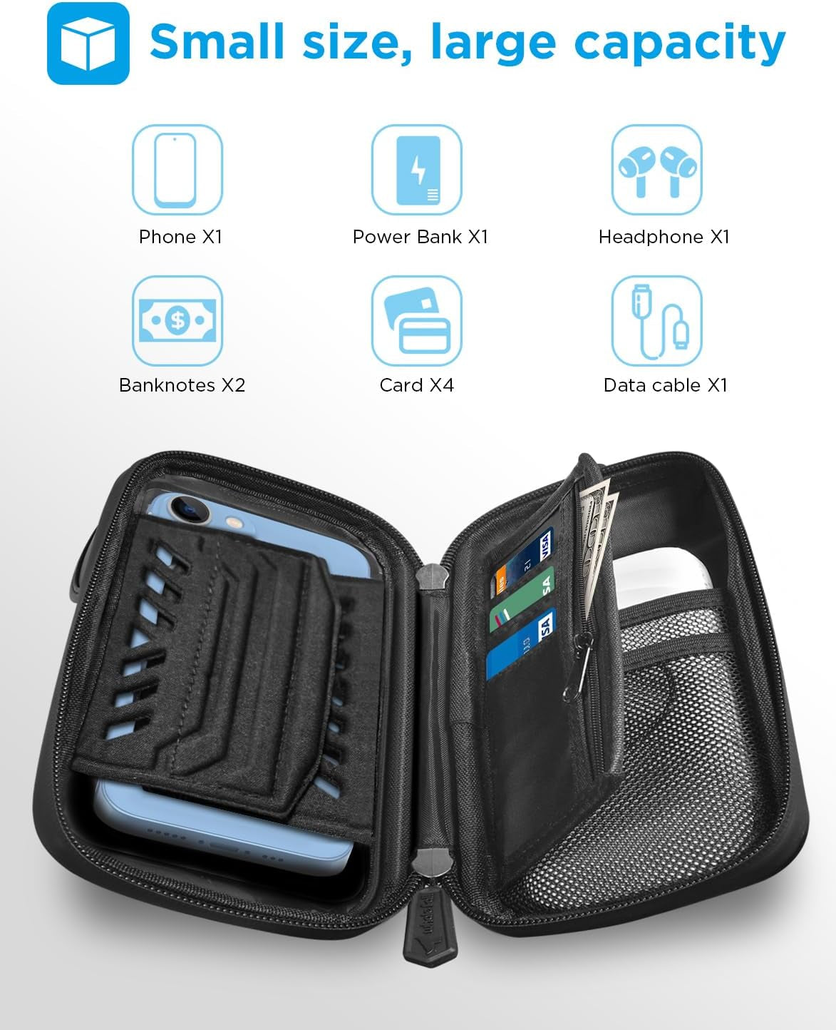 Bike Phone Holder, Waterproof Handlebar Bag for Phones up to 7" | 360° Rotatable Mount, TPU Touchscreen, Quick Release, Anti-Shake, Extra Storage and Rain Cover for Navigation and Rides