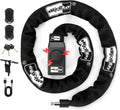 Bike Chain Lock with Alarm E Scooter Lock Anti-Theft Alarm 110Db 4Ft Security Heavy Duty with USB C Cable and 3 Keys for Bike/E Scooter/Motorcycle