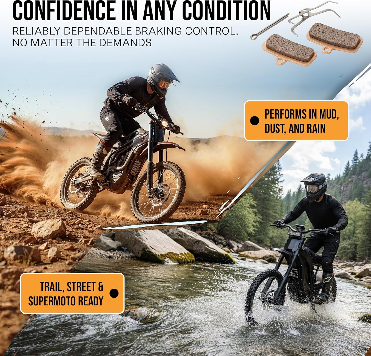 Sintered Brake Pads for Electric Dirt Bikes (Large Pad – Talaria MX5 / E-Ride PRO SR & 3.0 / Srpnt/Altis Sigma)