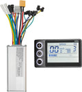 24V 36V 48V 500W Ebike Brushless Motor Controller and LCD Display Kit | 25A E Bike Controller, Electric Scooter Controller with Display Control Panel, 48V Brushless Speed Controller for Hall Motor