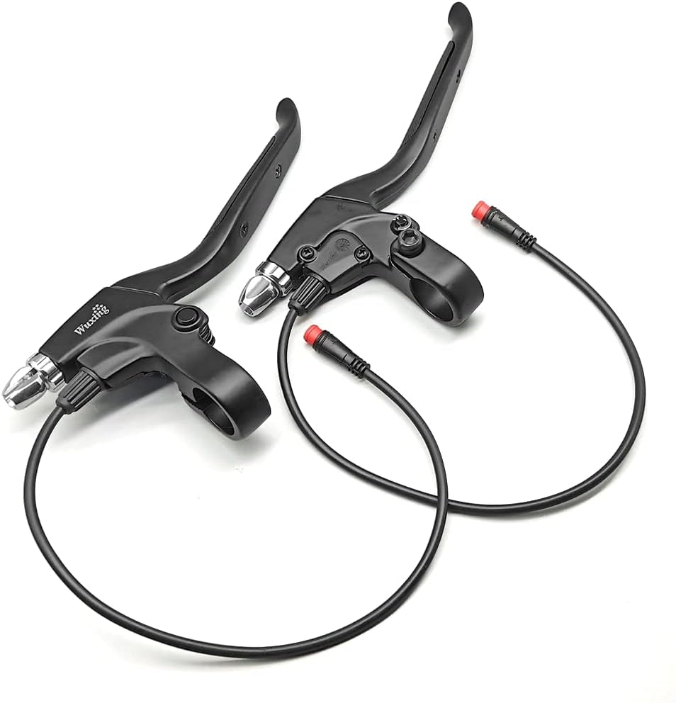 E-Bike Brake Lever WUXING 115PDD, Brake Grips for Electric Bike or E Scooter,Ebike Accessories Cut off Power When Brakes Ebike Parts (2PIN Waterproof Plug)