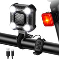 140Db Bike Horn with Front and Rear Light, 2In1 Bicycle Bell Control Switch LED Light, Rechargeable Waterproof, 8+5 Modes Headlight and Tail Light Daily Commute, Adults Kids Bike Scooter Ebike