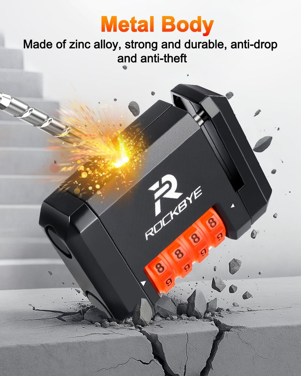 Bike Disc Brake Lock Anti-Theft,4-Digit Combination Motorcycle Wheel Brake Lock,High Security Bicycle Lock 4Mm Pin,Waterproof and Lightweight,Keyless for Motorbike,Road/Mountain/E-Bikes