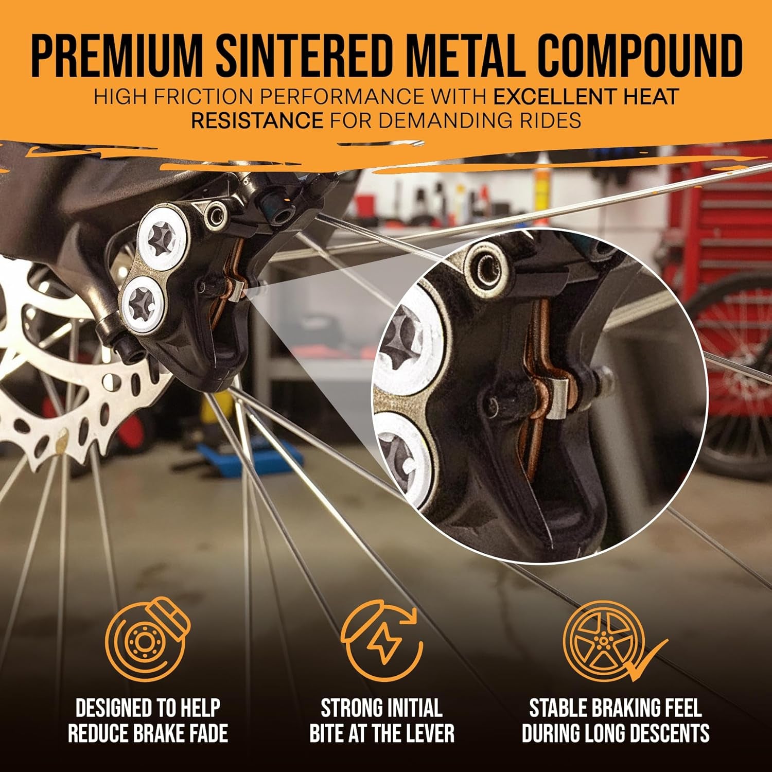 Sintered Brake Pads for Electric Dirt Bikes (Large Pad – Talaria MX5 / E-Ride PRO SR & 3.0 / Srpnt/Altis Sigma)