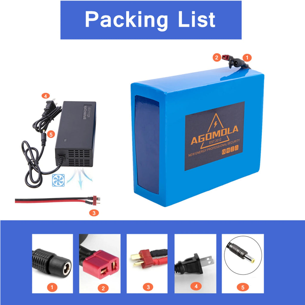 36V Battery 14Ah 36Volt Lithium Ion Ebike Battery for 100W to 800W Electric Bicycle Bikes Motor with Charger BMS