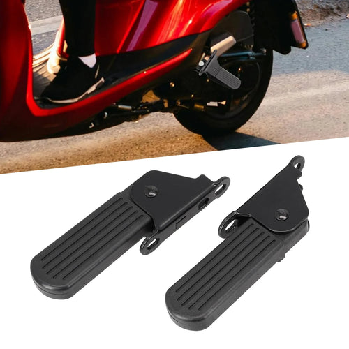 1Pair Electric Moped Front Pedal Scooter Front Foldable Pedal Leg Support Pad Thickened Steel Plate Ebike Accessories