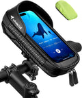 Bike Phone Holder, Waterproof Handlebar Bag for Phones up to 7" | 360° Rotatable Mount, TPU Touchscreen, Quick Release, Anti-Shake, Extra Storage and Rain Cover for Navigation and Rides