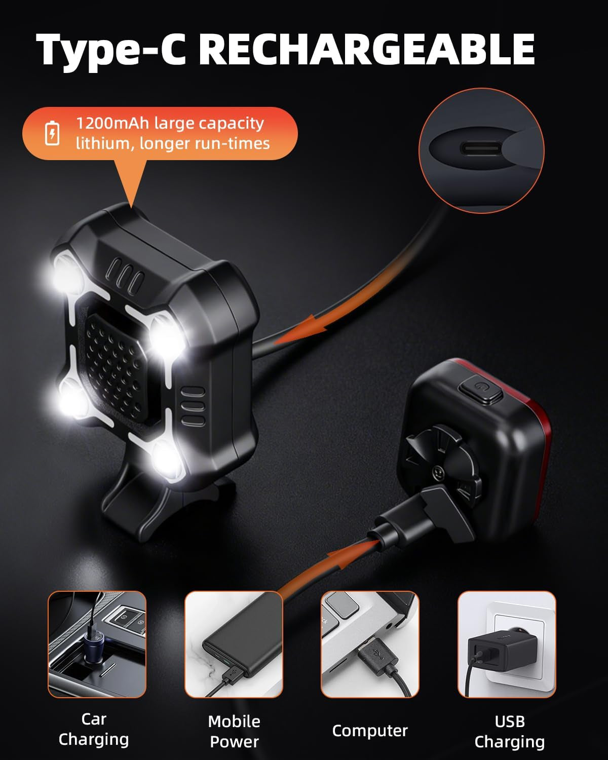 140Db Bike Horn with Front and Rear Light, 2In1 Bicycle Bell Control Switch LED Light, Rechargeable Waterproof, 8+5 Modes Headlight and Tail Light Daily Commute, Adults Kids Bike Scooter Ebike