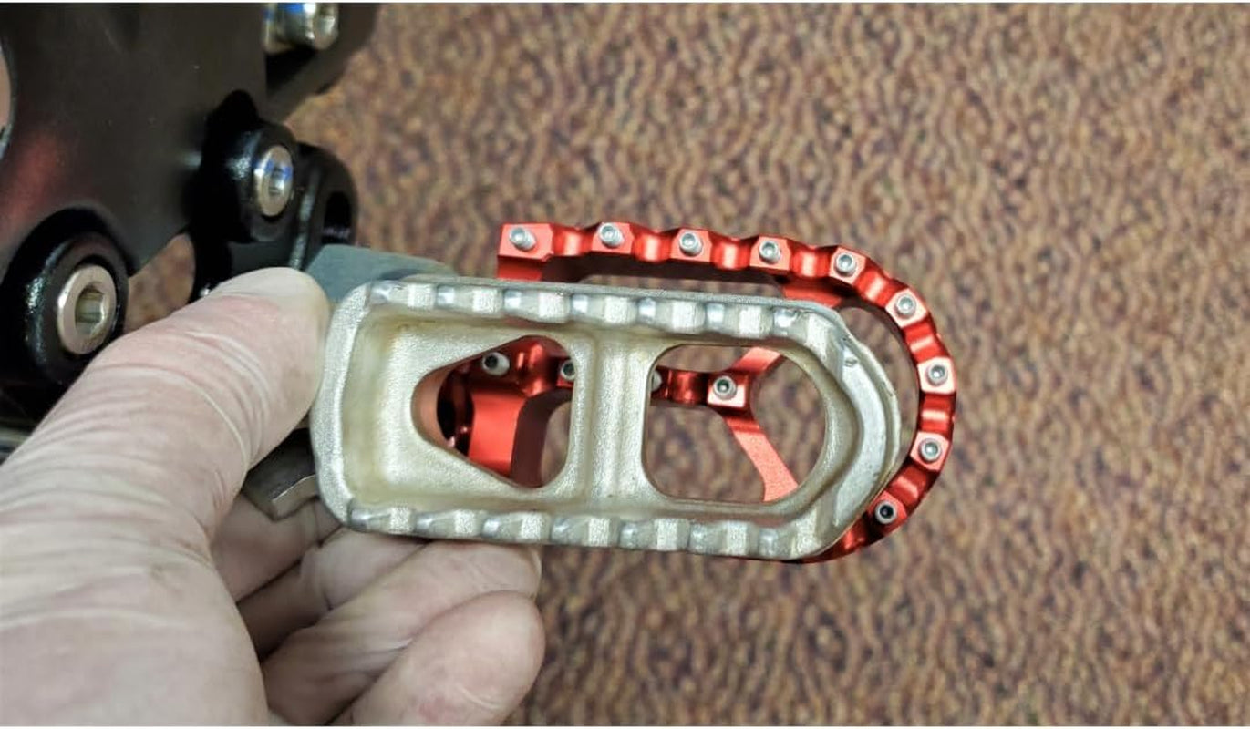 E-Moto Foot Pegs for Surron LBX, E-Ride Pro All Models, Must Do Upgrade, E-Bike, Comes in Many Colors, E-Bike Pegs Footpegs, Red, Blue, Purple, Black, Magnesium.