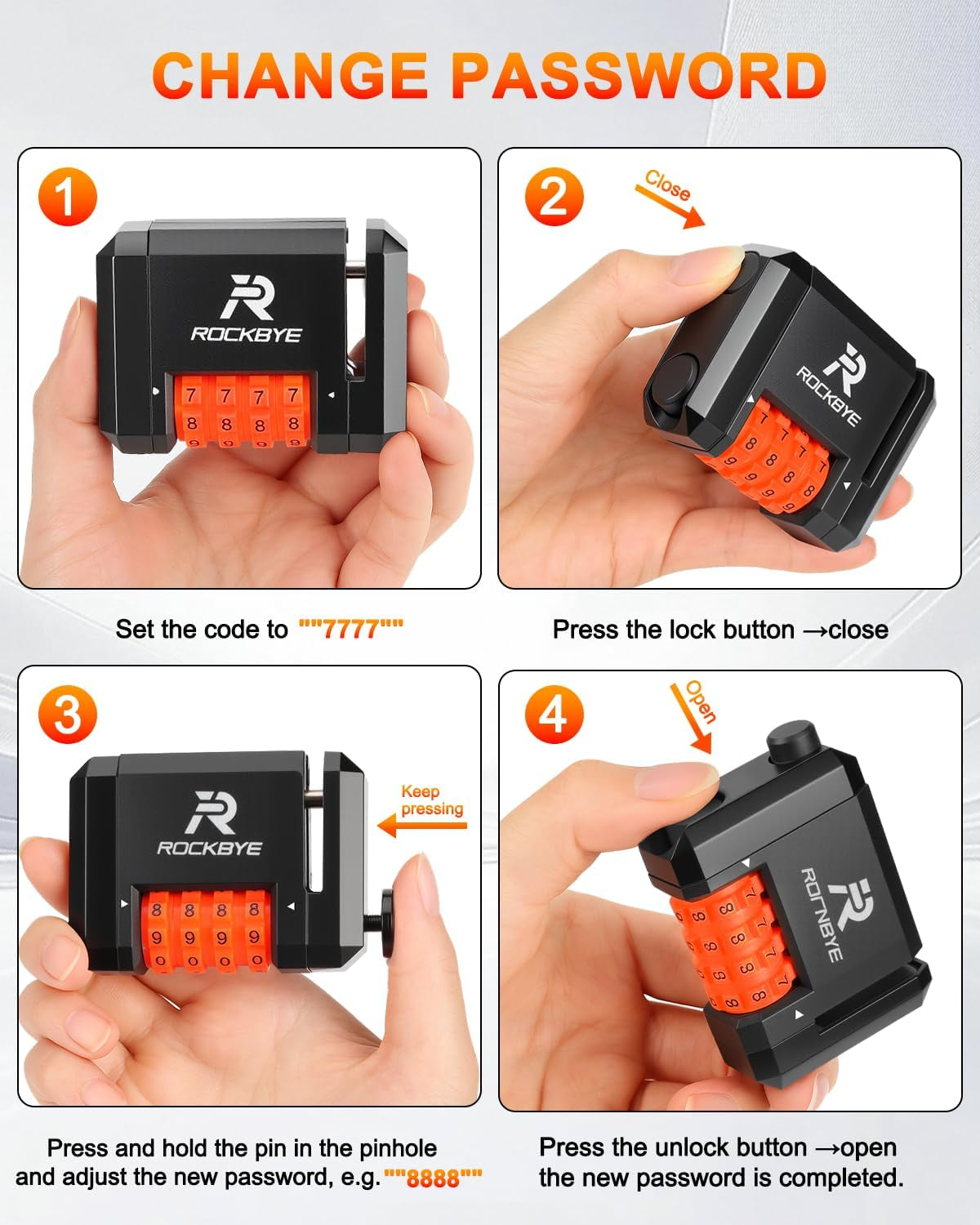 Bike Disc Brake Lock Anti-Theft,4-Digit Combination Motorcycle Wheel Brake Lock,High Security Bicycle Lock 4Mm Pin,Waterproof and Lightweight,Keyless for Motorbike,Road/Mountain/E-Bikes