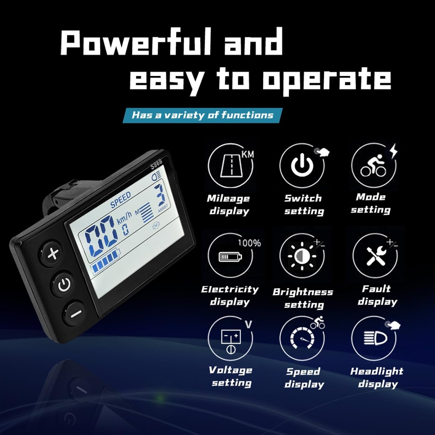24V 36V 48V 500W Ebike Brushless Motor Controller and LCD Display Kit | 25A E Bike Controller, Electric Scooter Controller with Display Control Panel, 48V Brushless Speed Controller for Hall Motor