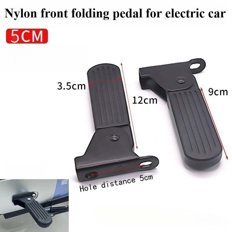 1Pair Electric Moped Front Pedal Scooter Front Foldable Pedal Leg Support Pad Thickened Steel Plate Ebike Accessories